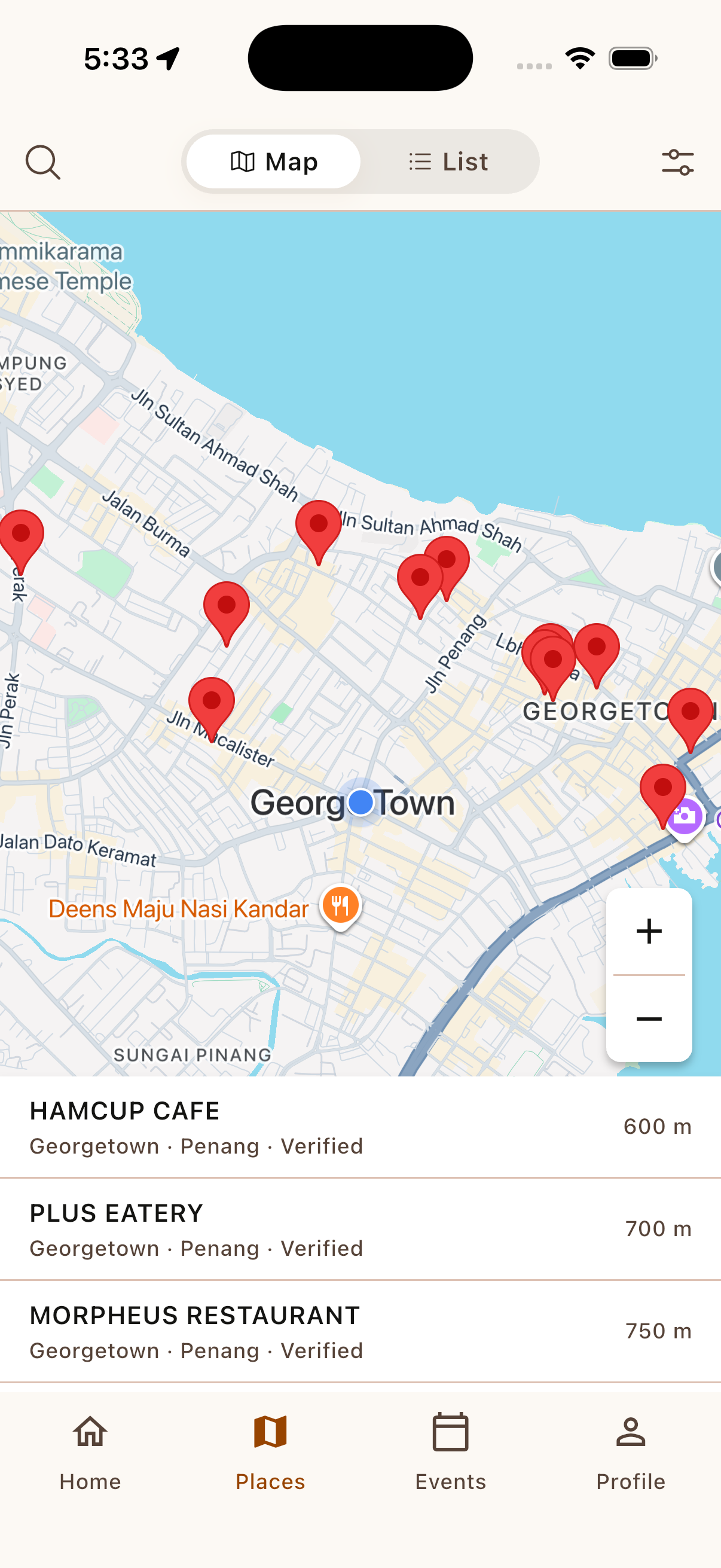 PetOK Map view screen
